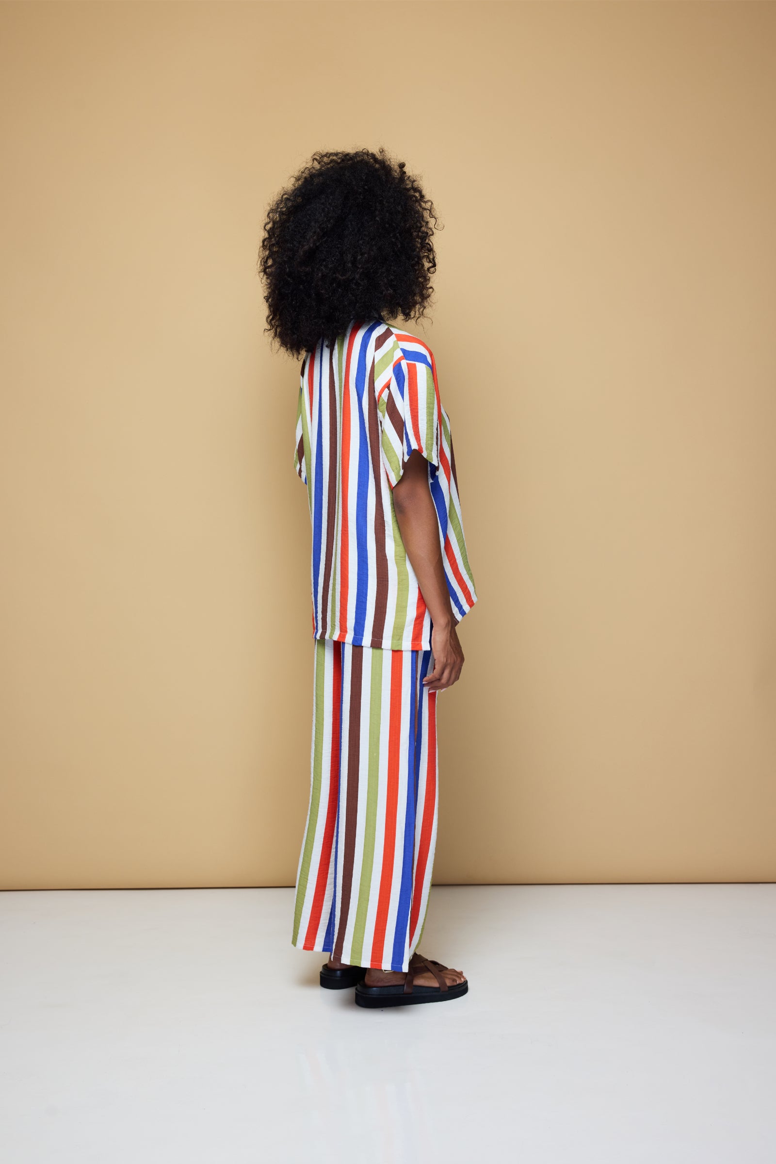 COOLIO STRIPE ELASTIC DRAWSTRING PANTS  - COOLIO STRIPE