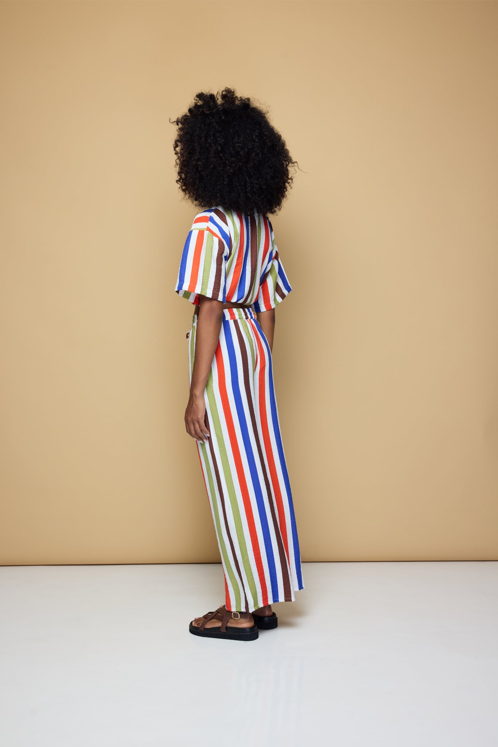 COOLIO STRIPE ELASTIC DRAWSTRING PANTS  - COOLIO STRIPE