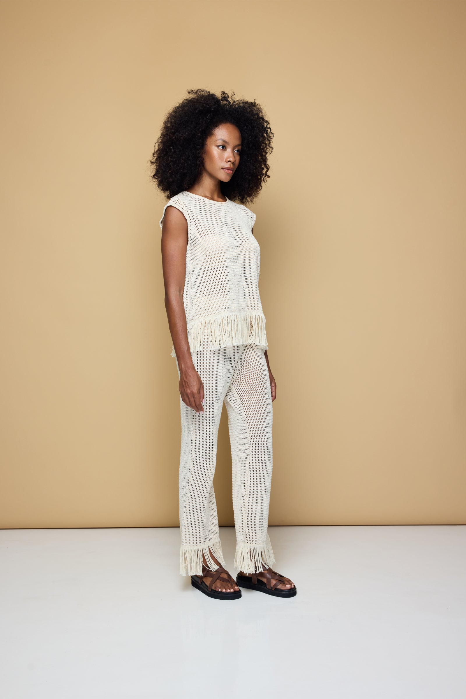 THE ERIKA KNITTED TOP - SOFT LATTE CREAM