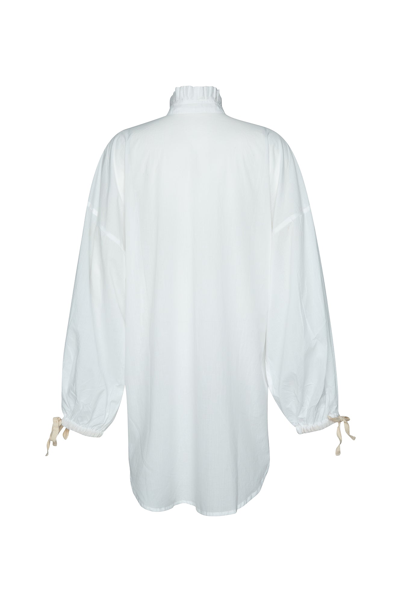 THE TUXEDO SHIRT/DRESS - GHOST WHITE