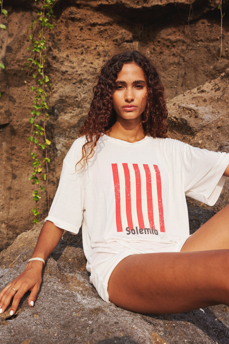 THE SOLEMIO T-SHIRT - RED STRIPES