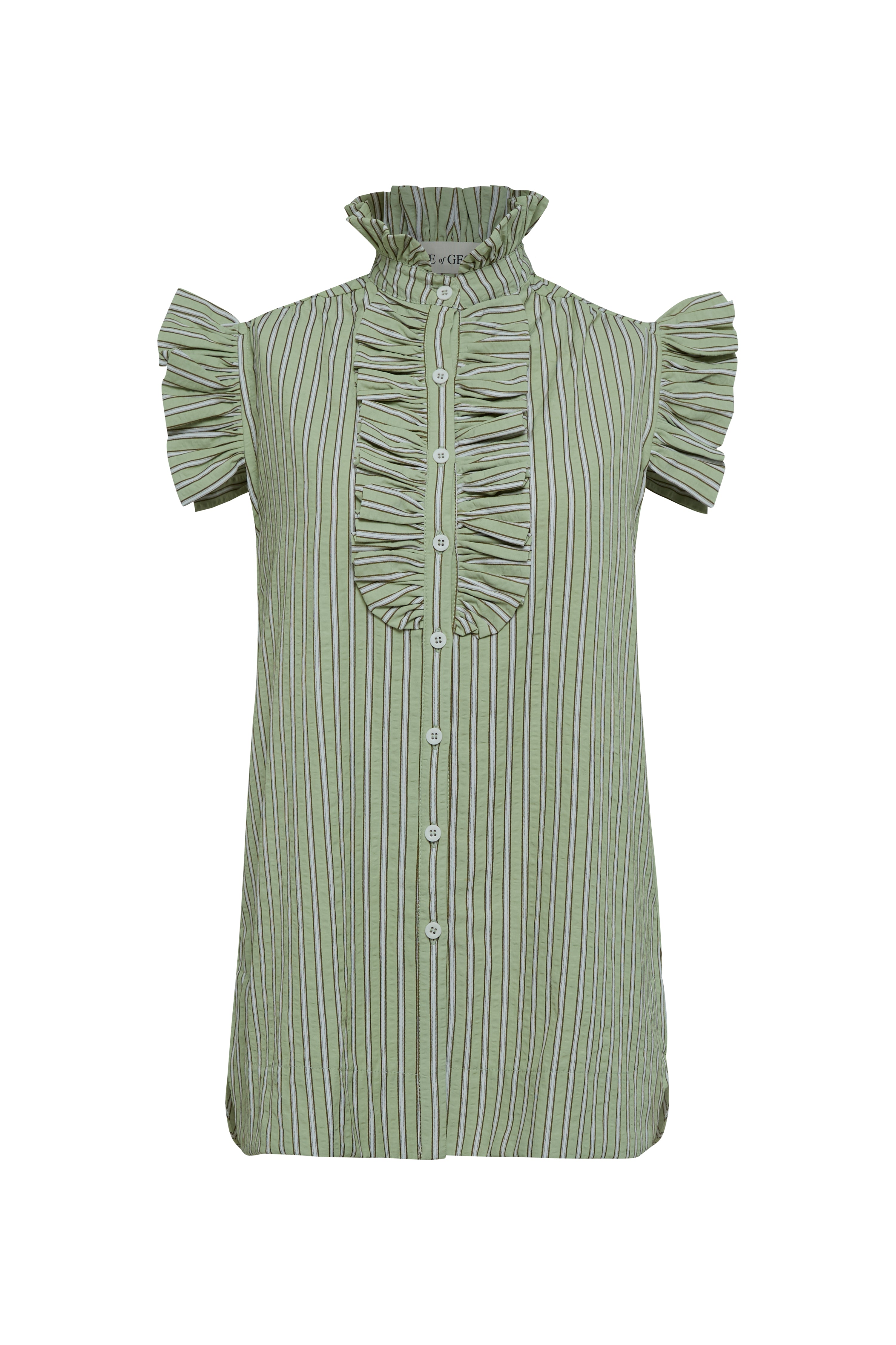 THE BUOY SHIRT - SOFT SAGE PIN STRIPE