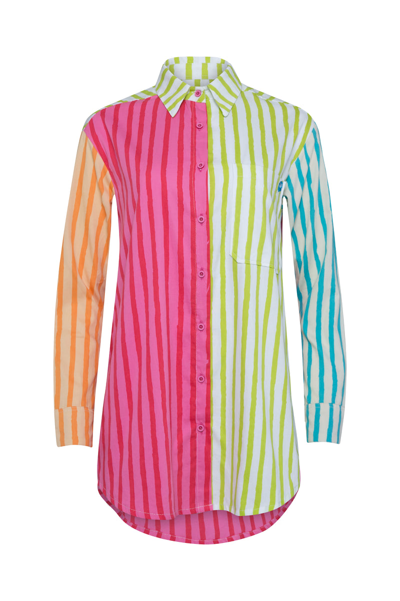 THE SUNNY SIDE UP SHIRT - MULTI COLOUR STRIPES