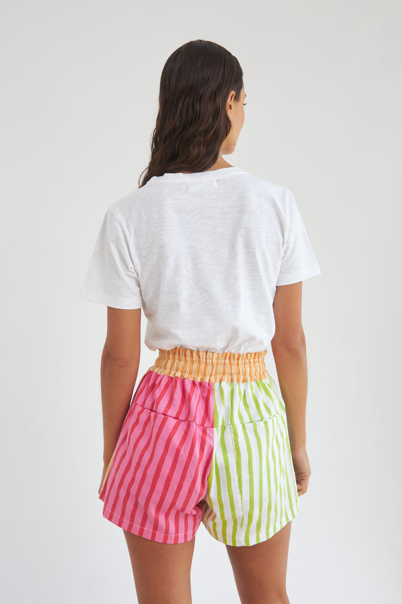 THE SUNNY SIDE UP SHORTS - MULTI COLOUR STRIPES