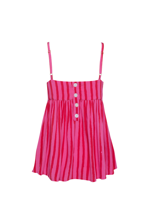 THE HOLIDAY TOP - PINK/RED FILM STRIPE