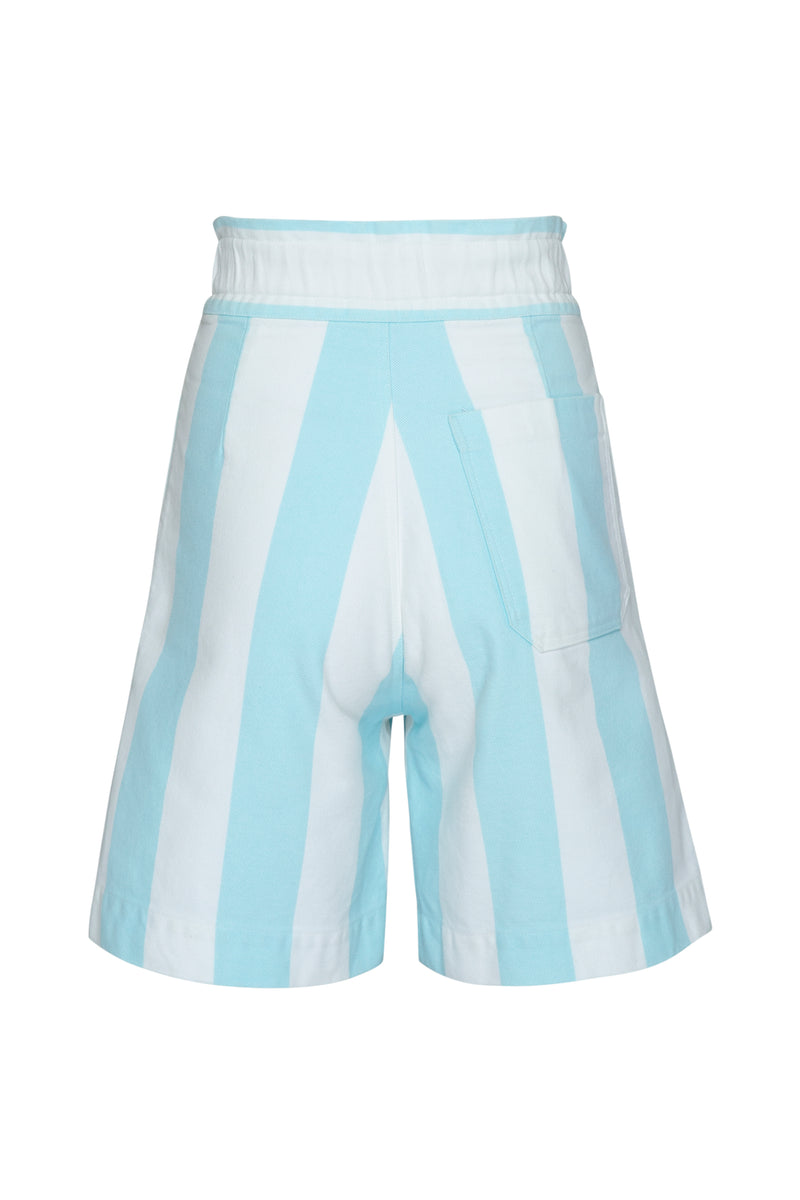 THE OASIS ELASTIC CULOTTES - AQUA STRIPE