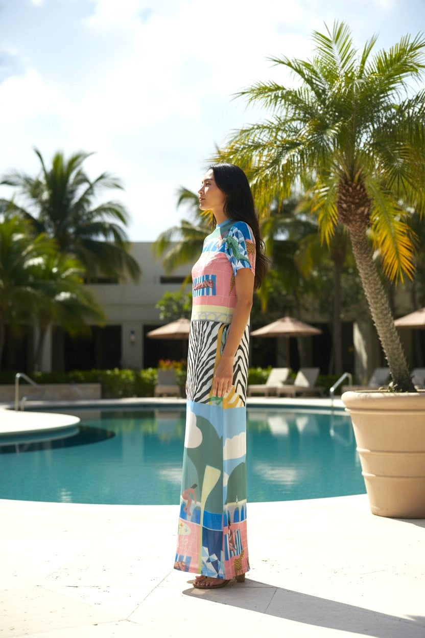 VILLA BANANA MAXI NET DRESS - LEE WILSON ART