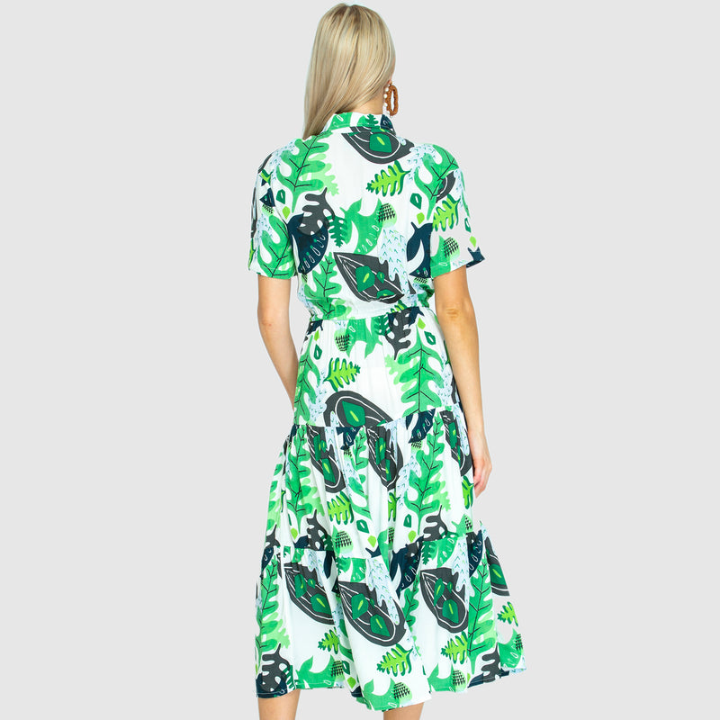 THE WALK IN THE PARK DRESS -  Cactus Green