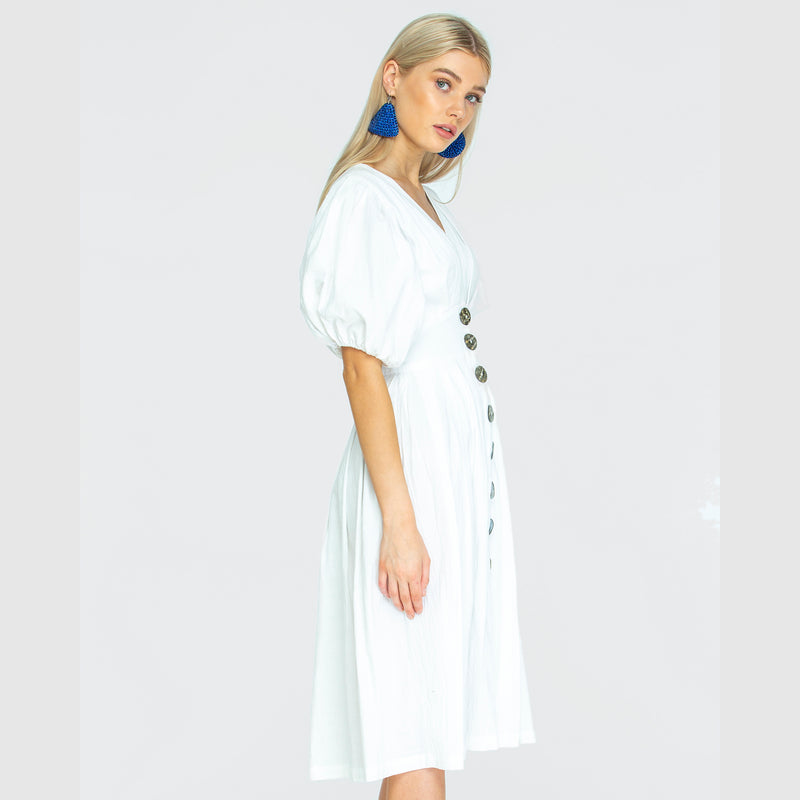 THE JAIME MIDI DRESS - WHITE