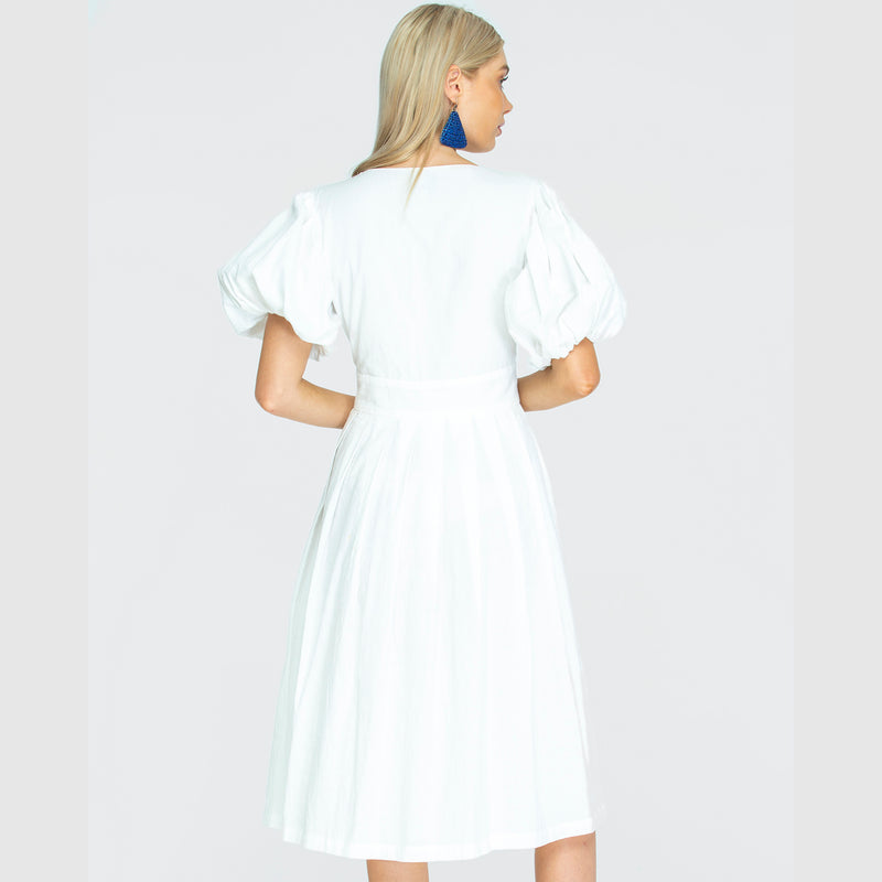 THE JAIME MIDI DRESS - WHITE