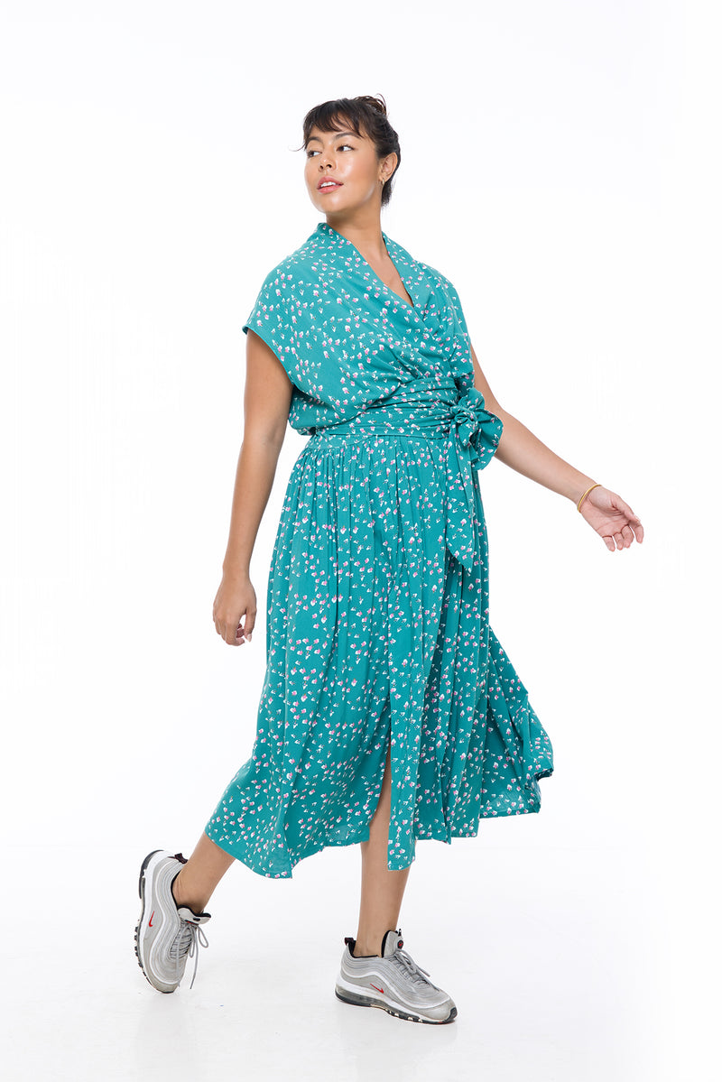 THE POINT DRESS - SPECKLED GREEN