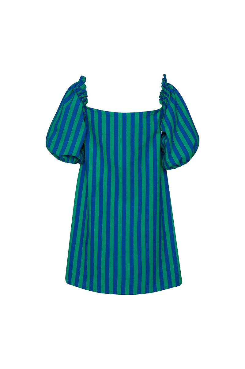 SWEETHEART SUN DRESS - WHIPPY GREEN/BLUE