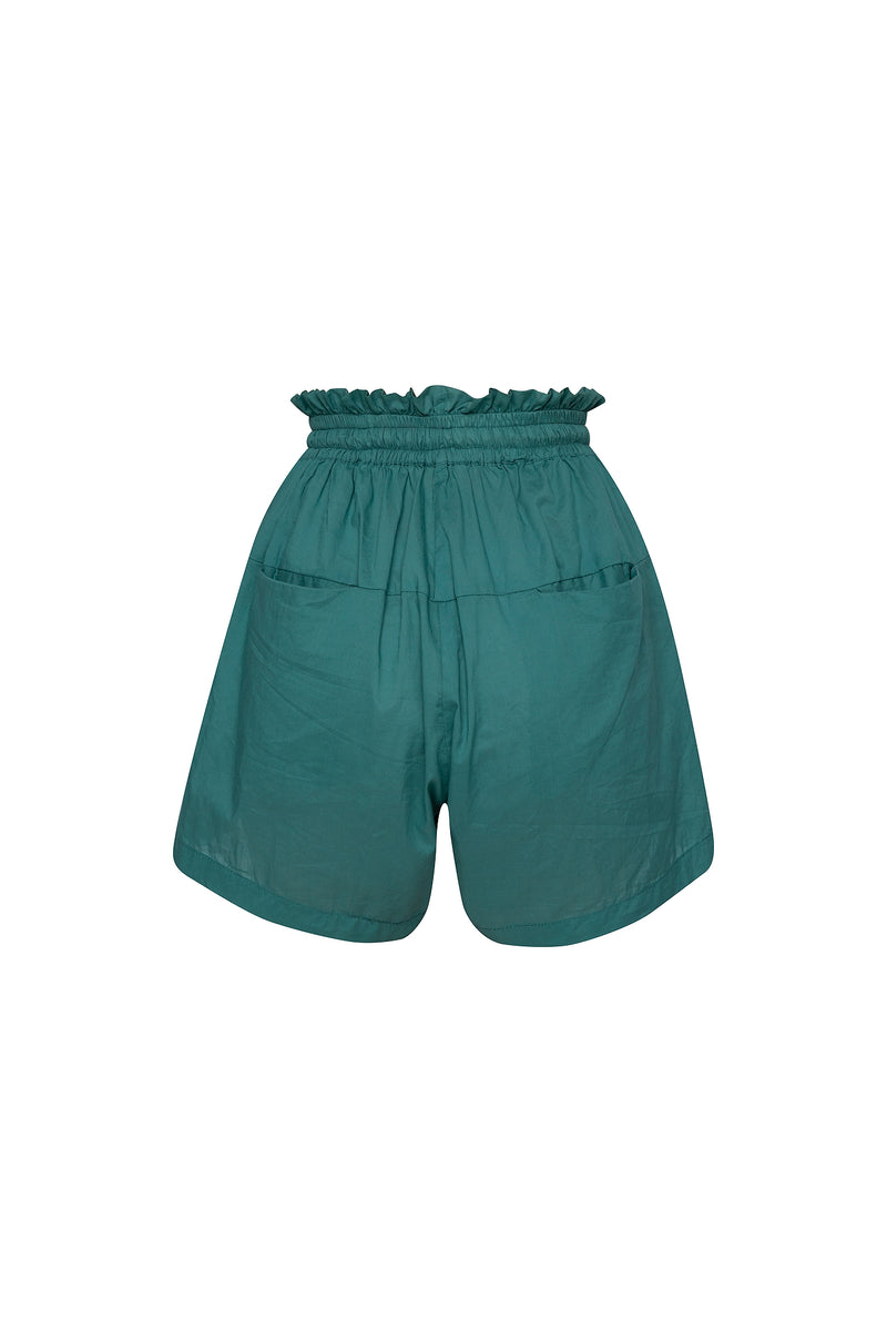 THE PAPERBAG DRAWSTING COTTON SHORT - DUSTY GREEN