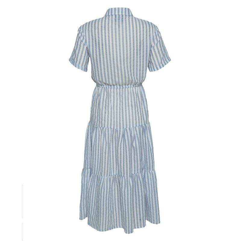 THE WALK IN THE PARK DRESS - Woven Stripe blue/white
