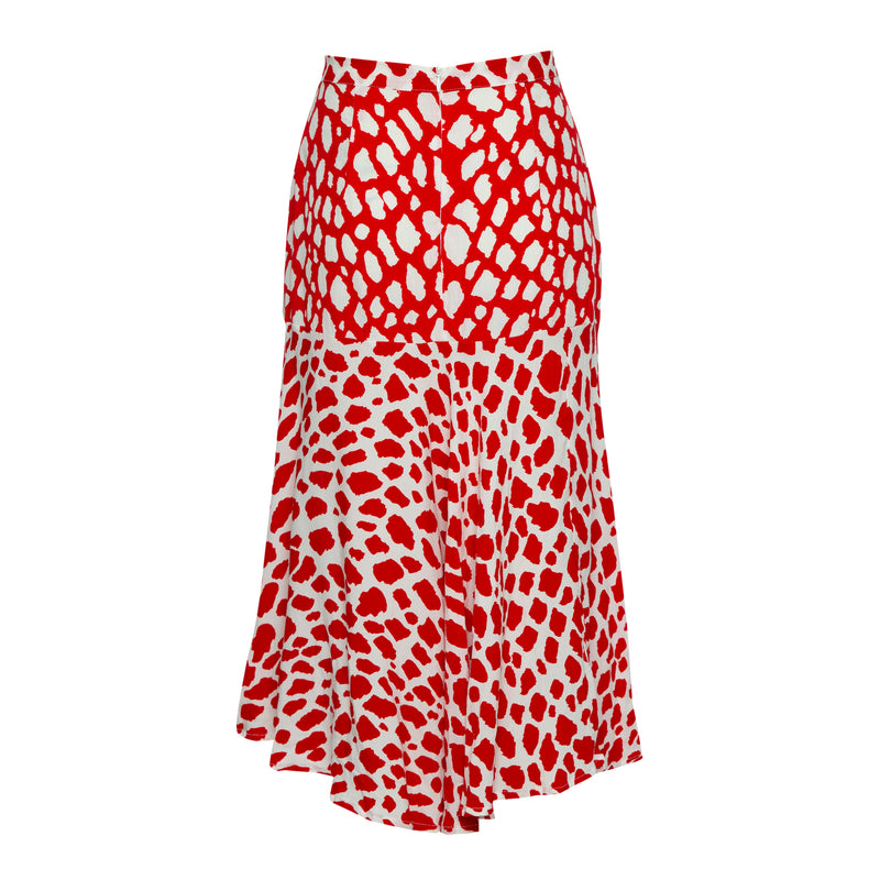 PARIS SKIRT - Giraffe red/white