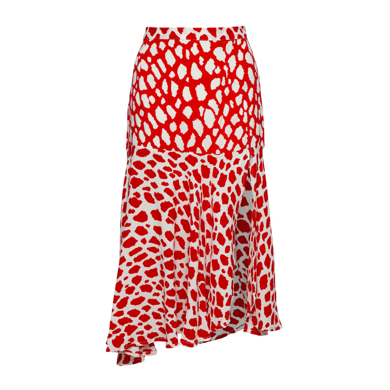 PARIS SKIRT - Giraffe red/white