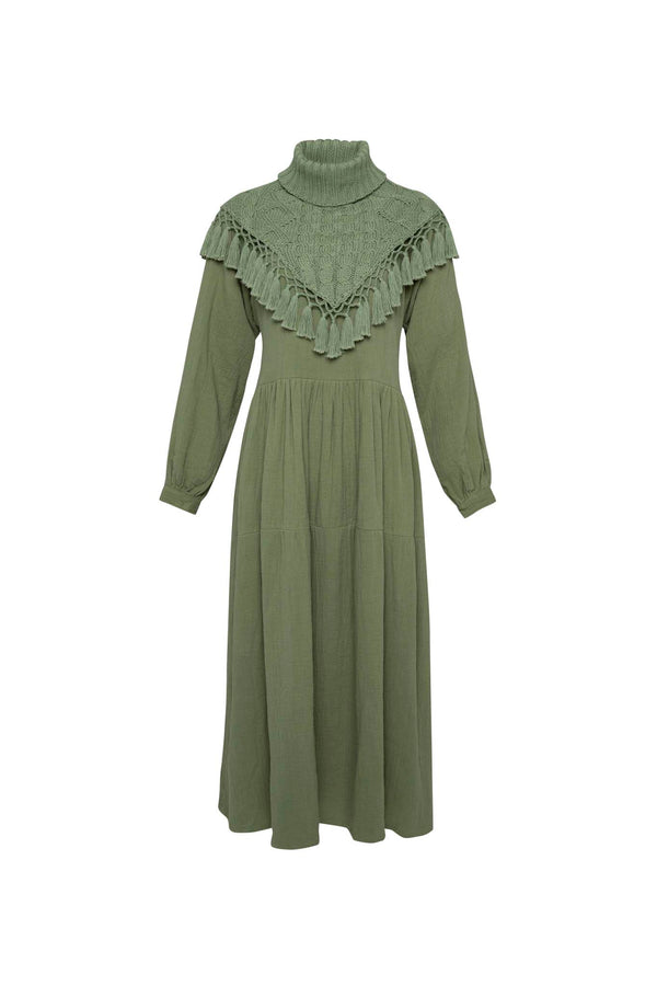 THE DYLAN COTTON MAXI DRESS- SAGE GREEN