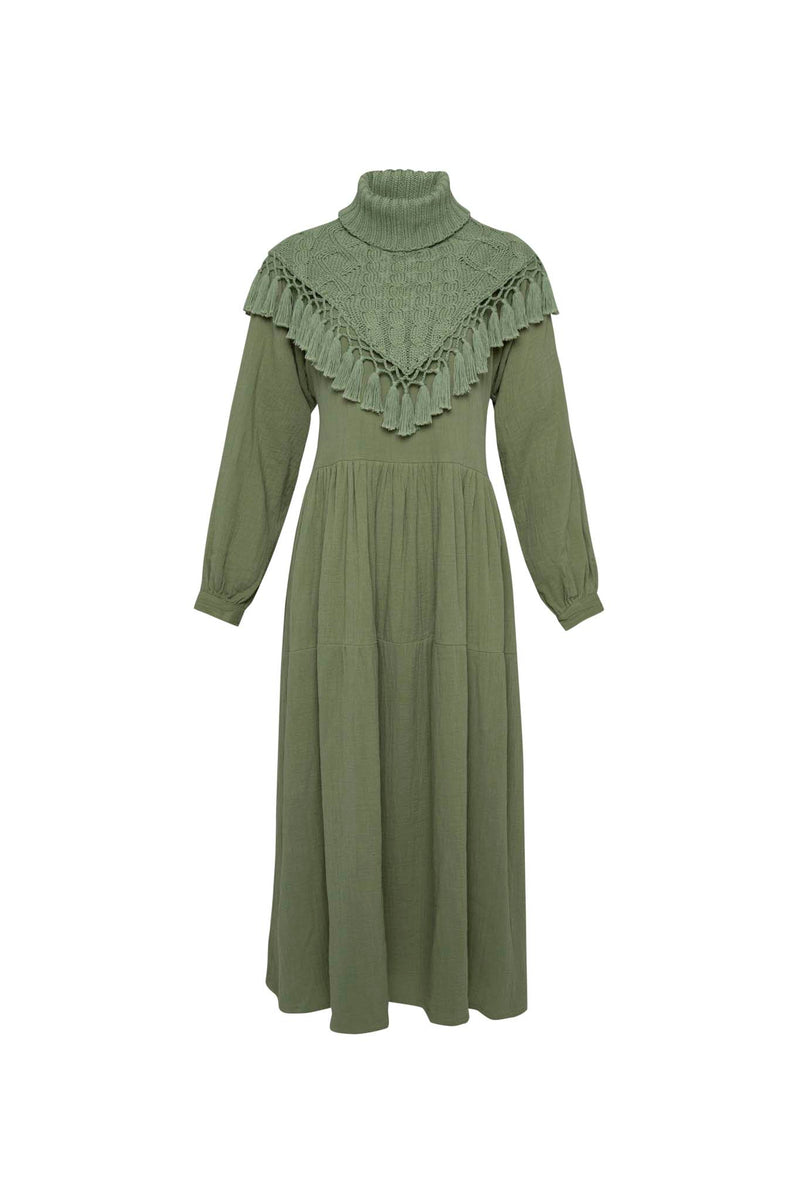 THE DYLAN COTTON MAXI DRESS- SAGE GREEN