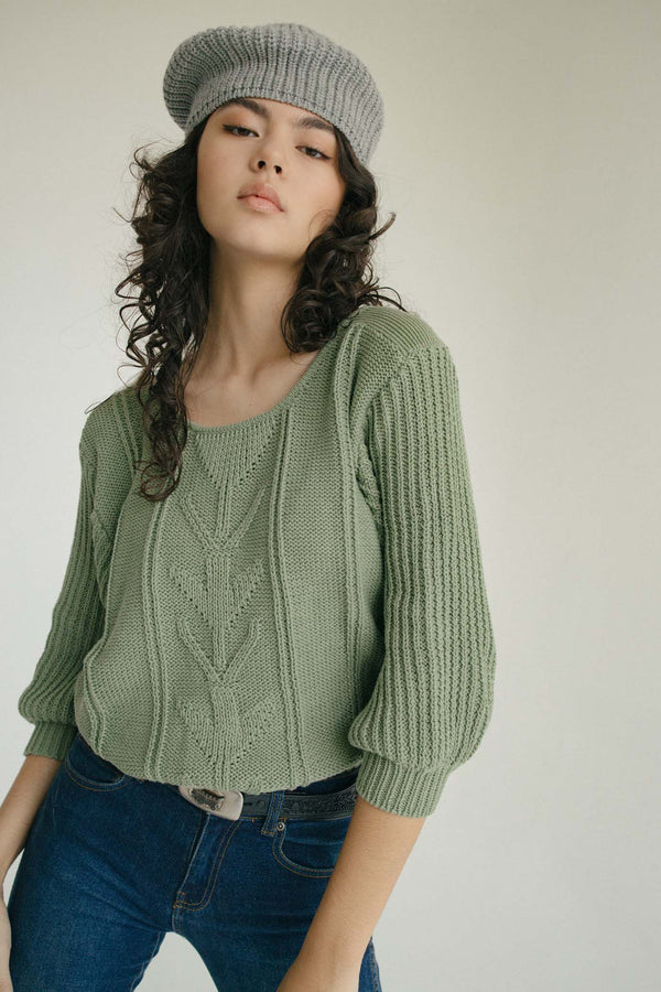 JENIFER BEALE KNIT - SAGE GREEN