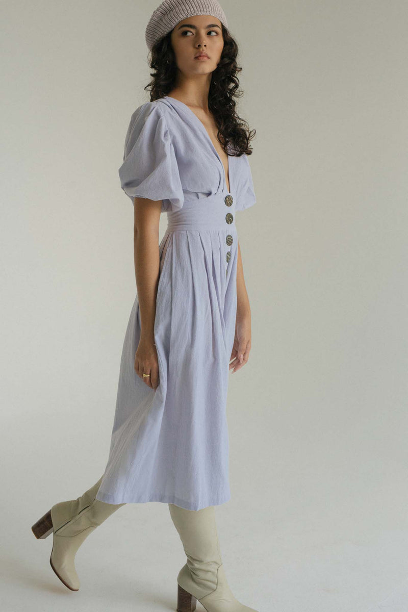THE JAIME JUMPSUIT CULLOTES  - LILAC / CHARCOAL BUTTON
