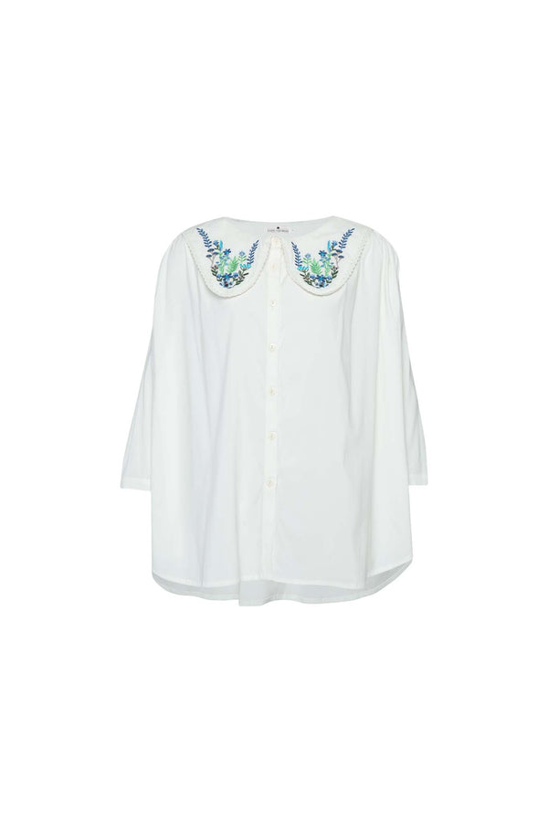 THE CISCO EMBROIDERED DREAM SHIRT - FLOWERS BLUE