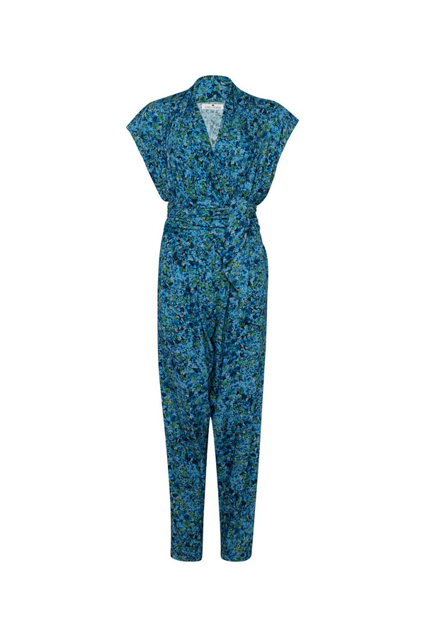 THE POINT JUMPSUIT - FLORAL EXPLOSION BLUE