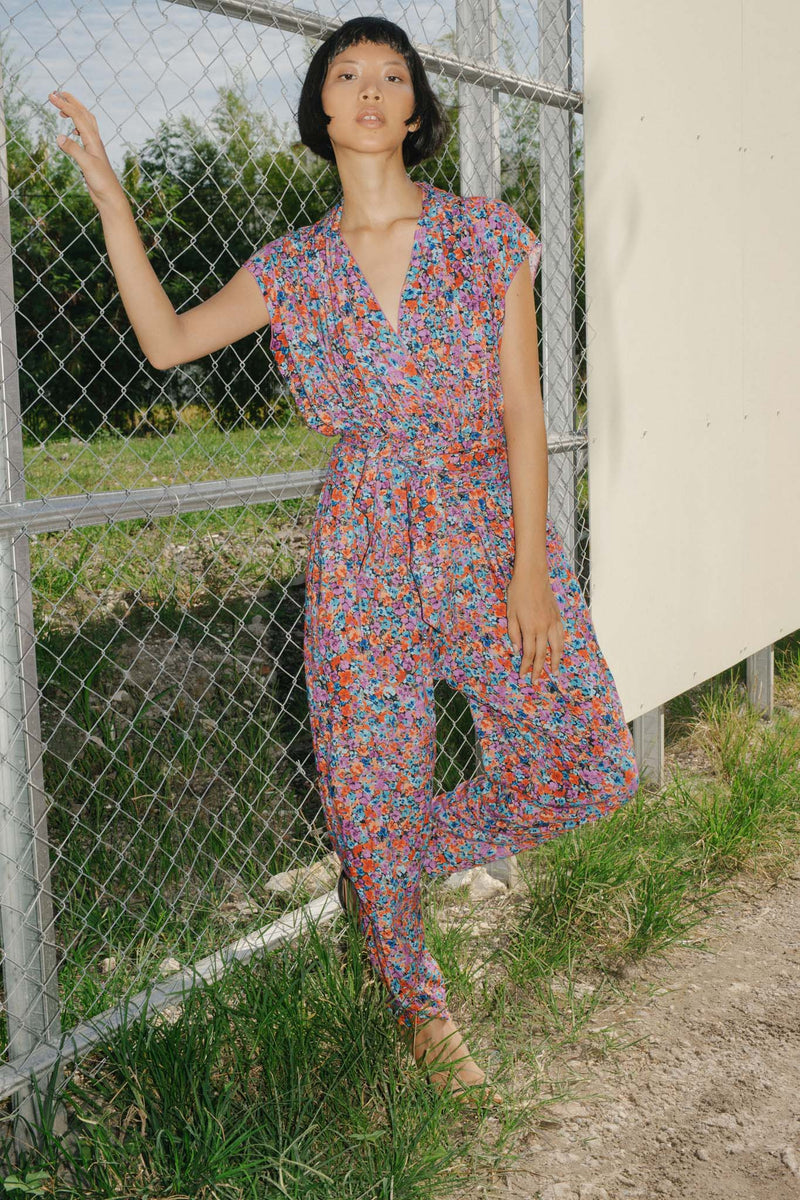 THE POINT JUMPSUIT - FLORAL EXPLOSION RASPBERRY