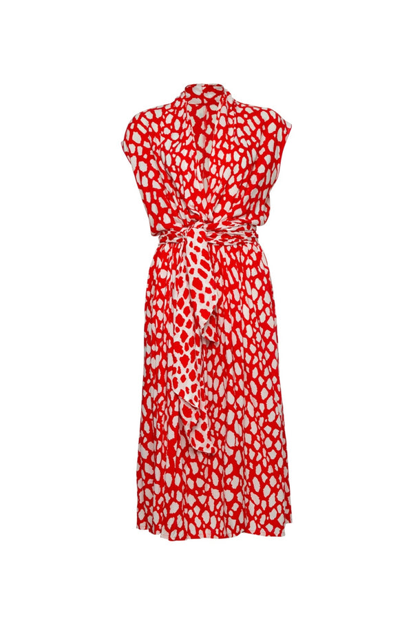 THE POINT DRESS - GIRAFFE RED & WHITE