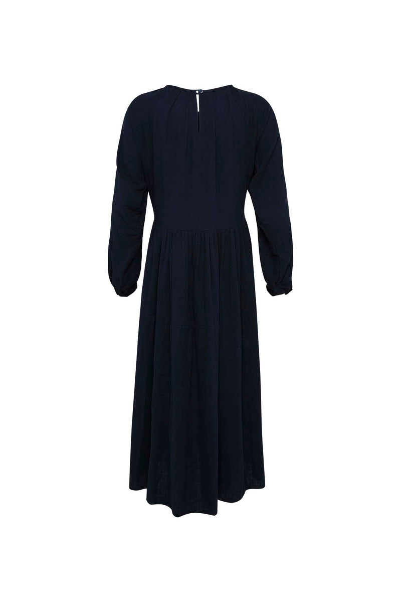 THE DYLAN COTTON MAXI DRESS - INK BLUE