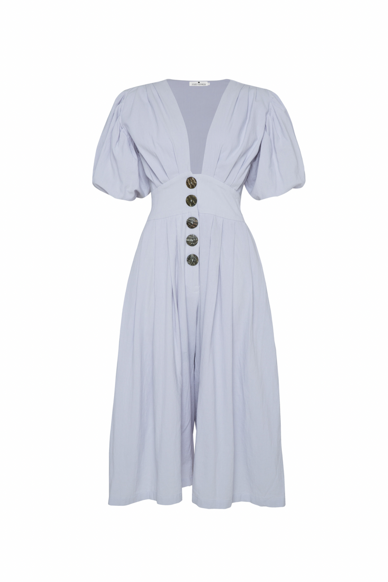 THE JAIME JUMPSUIT CULLOTES  - LILAC / CHARCOAL BUTTON