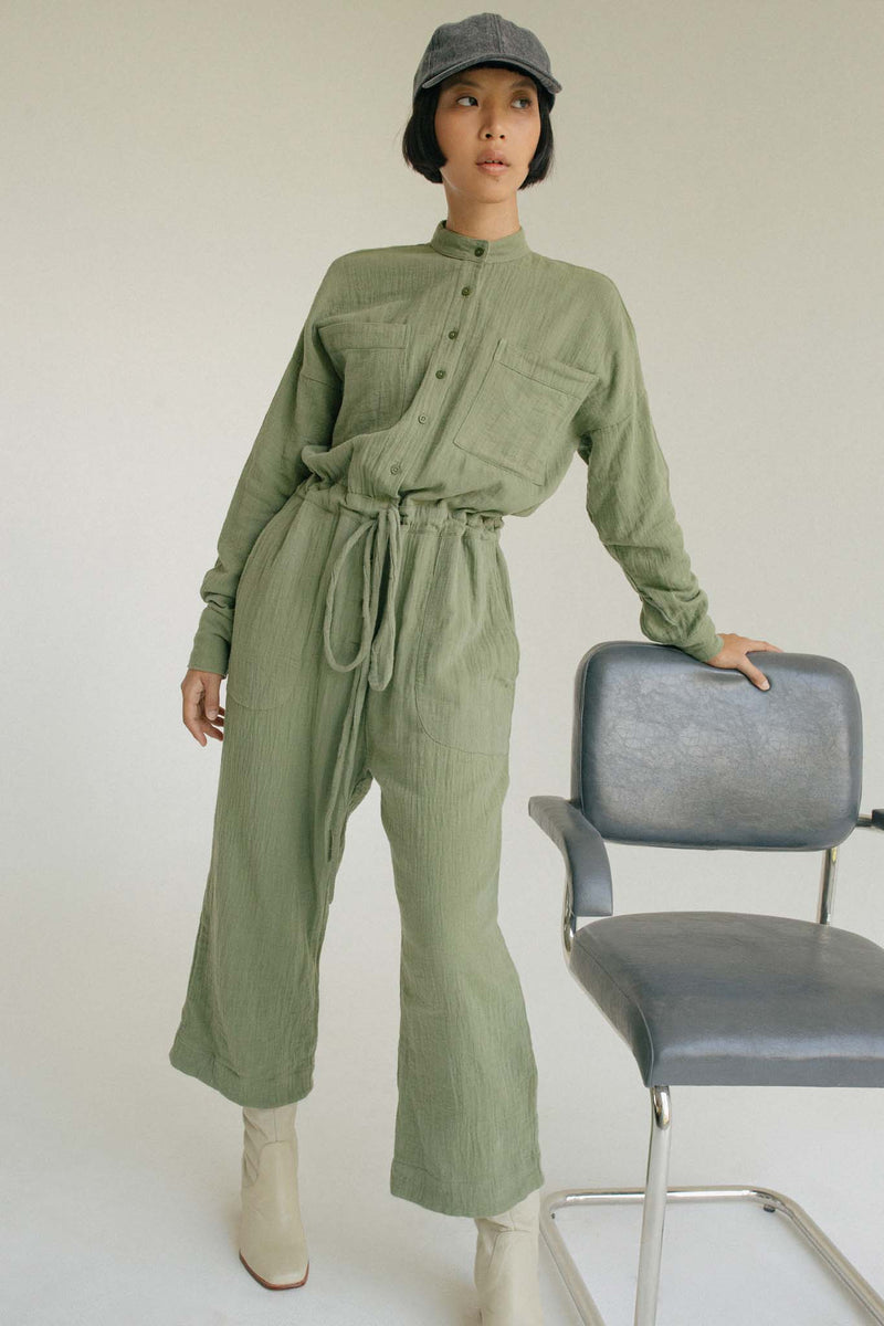 THE DYLAN JUMPSUIT - SAGE GREEN