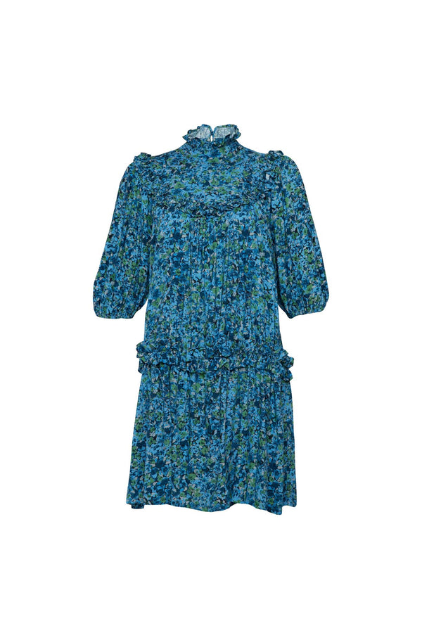 THE JONI DRESS - Floral Explosion Blue